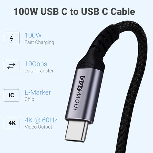 Right Angle Short USB 4 Cable Duo [1.5 FT] – 240 W Fast Charging & 40 Gbps Data Transfer with 8 K Video Support for i Phone 16, Mac Book & Galaxy S23 – Ideal for Compact Spaces and Enhanced Connectivity