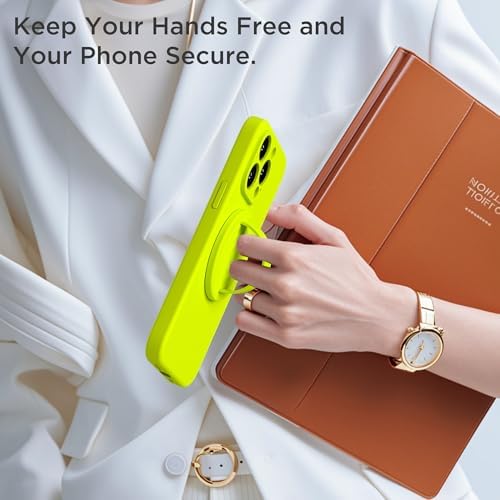 Transform Your i Phone Experience with the Neon Yellow Magnetic Phone Grip – Perfectly Engineered for Mag Safe Compatibility, Ergonomic Silicone Comfort, and Versatile Removable Loop Design for Effortless One-Handed Operation on Pro Max/Plus/16/15/14/13/12 Models – A Stylish Blend of Functionality and Contemporary Aesthetics
