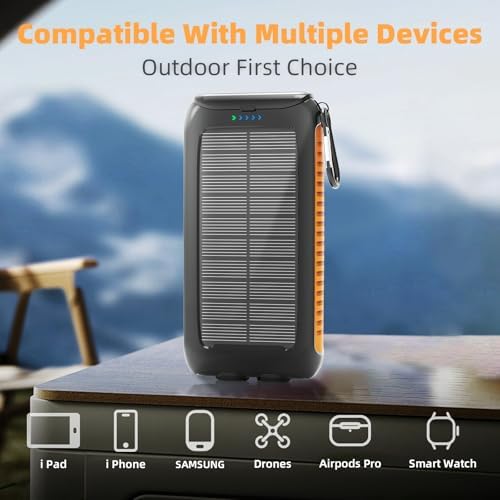 Ultimate 49,800 m Ah Solar Power Bank – Rugged Waterproof Portable Charger with 15 W Fast Charge USB-C & Built-in LED Flashlight – Eco-Friendly Outdoor Charging Solution for All Mobile Devices and Electronics