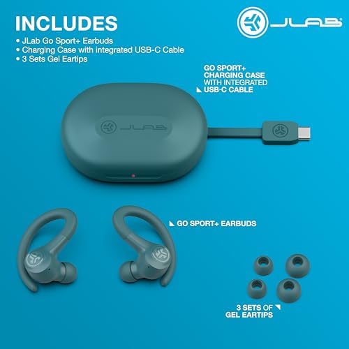 JLab Go Sport+ Wireless Workout Earbuds – Unrivaled 35+ Hour Bluetooth Battery Life, C3 Clear Calling Technology for Distinct Conversations, and Secure Earhook Design for Unyielding Stability During Workouts – Elevate Your Sound Experience with 3 Adjustable EQ Settings and Broad Device Compatibility in Sleek Graphite Finish