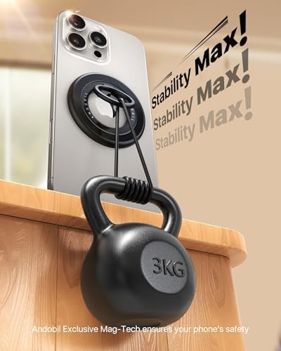 Ultimate Double-Sided Magnetic Phone Grip for Mag Safe – Enhanced Stability with 20 N55 Magnets, 360° Rotating Stand, Anti-Fall Design, and Universal Compatibility for i Phone 16, 15, 14, 13, 12 Pro Max – Perfect for Hands-Free Use and Multitasking