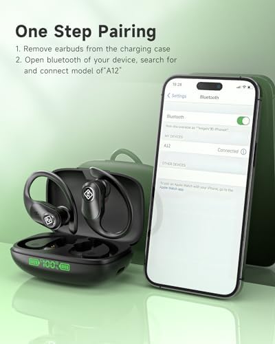 Ultimate Wireless Earbuds – Deep Bass Bluetooth Headphones with 40-Hour Playtime, Waterproof Design, and LED Charging Case – Ideal for Active Lifestyles, Workouts, and Crisp Calls – Ergonomic Fit for Music Enthusiasts and On-the-Go Connectivity