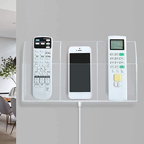Clear Acrylic Wall-Mounted Tablet Holder – Sleek Charging Station for i Pads, Kindles, and Smartphones – Innovative Remote Control Organizer for Modern Homes and Offices – Maximize Space with Easy Access Design – Durable and Stylish Storage Solution for Clutter-Free Living