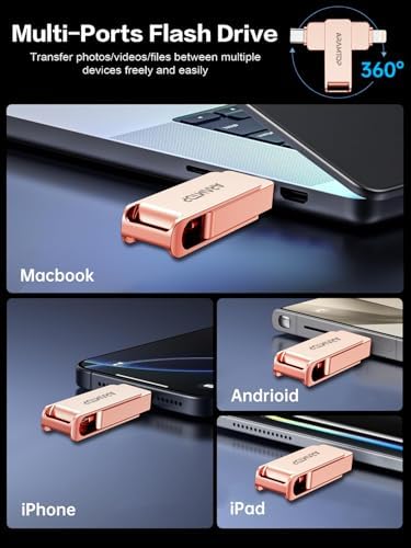 Expand Your Device Storage with the Aramtop 64 GB Photo Stick – 3-in-1 USB-C, Lightning & USB Memory Drive for i Phone, i Pad, Android & PC – High-Speed Data Transfer, No Apps Required, Perfect for Travelers and Photographers!