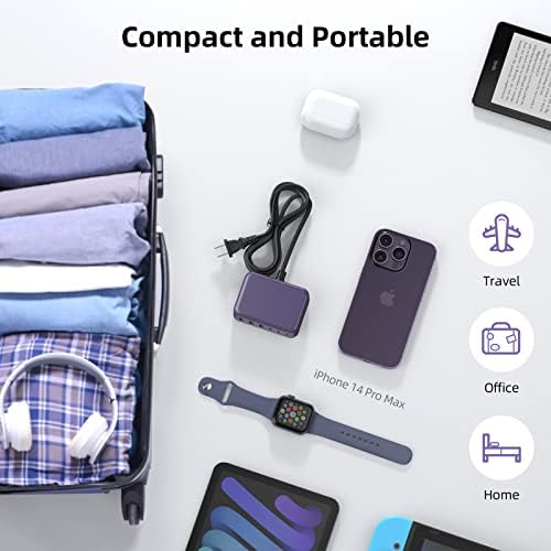 Ultimate 125 W USB-C Multi-Device Charging Station: 6-Port Fast Charger with Ga N Technology for i Phone, i Pad, Apple Watch, Galaxy S23 & More – Compact Power Hub for Home & Office Efficiency