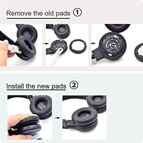 Elevate Your Audio Experience with Defean Replacement Earpads for JBL Live 400 BT – Soft Leather Cushions with High-Density Noise Cancelling Foam for Ultimate Comfort and Sound Isolation – Quick and Easy Installation – Stylish Black Design for On-Ear Wireless Headphones