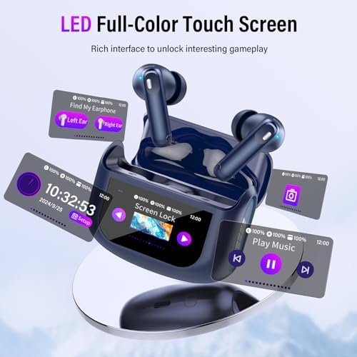 Thunelec Star Sand Purple Wireless Earbuds – Premium Bluetooth 5.4 Headphones with 48-Hour Battery, Advanced ANC/ENC Noise Cancellation, IPX7 Waterproof Protection, Touch Control, and Customizable EQ Modes for Ultimate Sound Experience in Any Environment