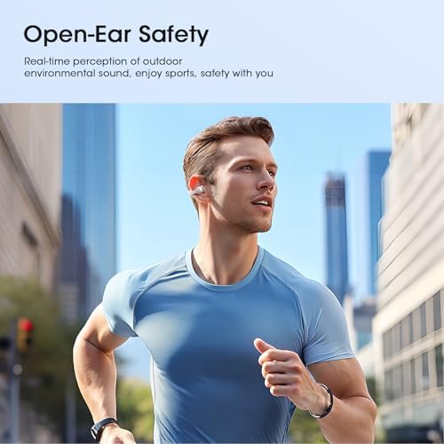 Discover Ultimate Audio Freedom with YUMONDEAR Open Ear Wireless Earbuds – Featuring Advanced Bluetooth 5.4, 44-Hour Playtime, and IP54 Waterproof Rating for Active Lifestyles – Perfect for Runners and Fitness Enthusiasts (White) – Lightweight Comfort for Extended Use, Ensuring Ambient Awareness During Workouts – Integrated Microphone for Crystal Clear Calls and Voice Commands – LED Charging Case for Effortless Battery Monitoring – Elevate Your Listening Experience with State-of-the-Art Technology and Superior Durability