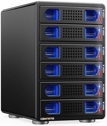 High-Performance Aluminum Dual Bay Hard Drive Enclosure – 10 Gbps USB 3.2 Gen 2 with Cooling Fan for 2.5”/3.5” SATA HDD/SSD, Hot Swappable & Daisy Chain Expansion, Tool-Free Setup for Seamless Data Management