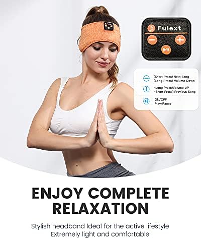 Fulext Bluetooth Sleep Headphones Headband – Ultimate Comfort for Side Sleepers, Thin HD Stereo Sound Quality – Ideal for Insomnia Relief and Travel Convenience – Perfect Gift for Men and Women – Enhanced Compatibility, Long-Lasting Battery Life for All Night Relaxation