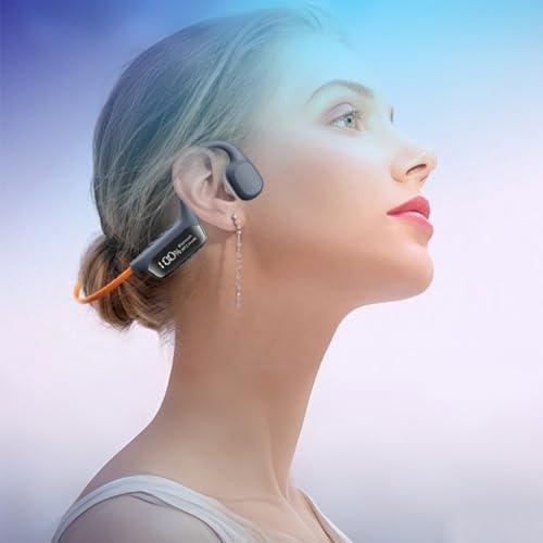 IHAO Ultra-Light Bone Conduction Bluetooth Headphones with Built-In MP3 Player – Open-Ear Ergonomic Earbuds for Active Lifestyles, Perfect for Cycling, Running, and Skiing – Sweat-Proof, Comfortable Fit with Exceptional Sound Clarity and Surround Awareness