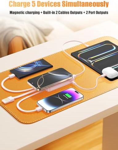 Essri 10000 m Ah Wireless Magnetic Power Bank – PD 22.5 W Fast Charging Portable Charger with Built-in Cable for Mag Safe i Phone 16/15/14/13/12 Series – Stylish Pink Design with Integrated Stand for On-the-Go Convenience and Seamless Power Solutions