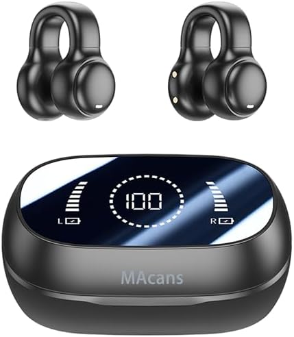 Revolutionary Air Conduction Wireless Earbuds with Open Ear Design – Sport-Ready Bluetooth 5.3 Headphones Featuring LED Power Display and Sweat Resistance for Active Lifestyles – Perfect for Jogging, Cycling, and Daily Commutes – Enhanced Compatibility and Superior Comfort in White