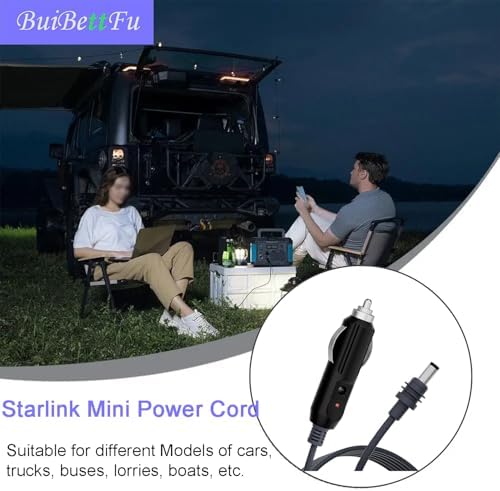 Starlink Mini 10 FT DC Power Cable for Vehicles – Heavy-Duty 12 V-24 V Car Charger Adapter with Waterproof Design | High-Speed Connectivity for On-the-Go Internet Access | Versatile 3-in-1 USB-C Plug Cord for Camping & Travel