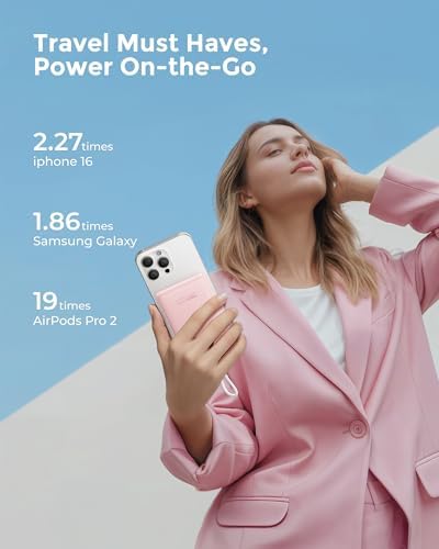 VEEKTOMX Compact 10000 m Ah Mini Power Bank – Ultra-Fast PD 22.5 W USB-C Charger for i Phone, Samsung, Google Pixel – Stylish Purple Travel Essential for On-the-Go Power and Versatile Device Compatibility