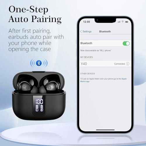 BAFONE Premium 60-Hour True Wireless Bluetooth Earbuds – IPX5 Waterproof Sports Design with Built-in Microphone for Immersive Sound and Comfort – Ideal for Active Lifestyles and Effortless Device Connectivity