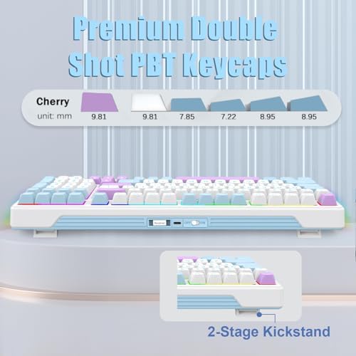 E-YOOSO Z-99 Tri-Mode Wireless Mechanical Keyboard – Customizable RGB Backlit Gaming Experience with Hot-Swappable Linear Switches, Gasket Design for Enhanced Comfort and Performance, USB-C/Bluetooth 5.0/2.4 GHz Connectivity, Perfect for Gamers and Typists Seeking Precision and Style