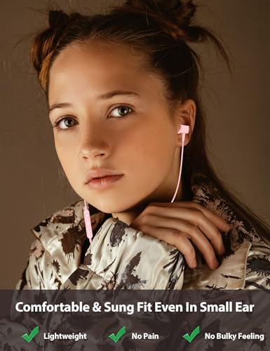 Stylish Pink USB C Earbuds for i Phone 16 Series – Ultra-Lightweight Noise-Isolating Headphones with Built-In Microphone – Perfect for Girls, Women, and Kids – Magnetic Type C Compatibility for i Pad Pro, Samsung, Google Devices – Travel-Friendly Earphones Delivering Exceptional Sound Quality and All-Day Comfort – Your Go-To Accessory for Effortless Connectivity and Vibrant Audio Experience