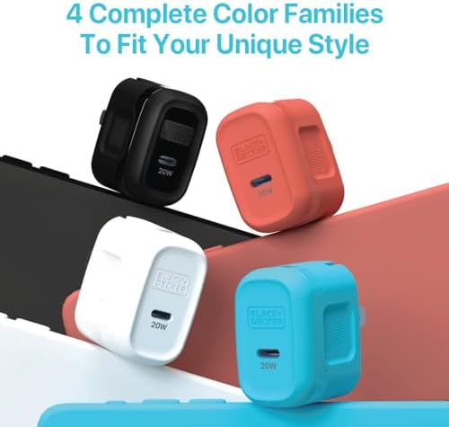 BLACK+DECKER Ga N PD 20 W USB-C Wall Charger – High-Efficiency Fast Charging Block for i Phone 16/15 & Universal USB-C Devices – Perfect for Home, Office, and On-the-Go with Advanced Safety Mechanisms