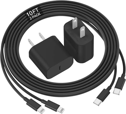 Ultra-Fast 20 W USB-C Charger with 6-Foot Lightning Cable – Convenient 3-Pack for i Phone 14/13 Pro, Ideal for Home and Travel – Superior Durability and Extended Reach for Effortless Charging Anytime