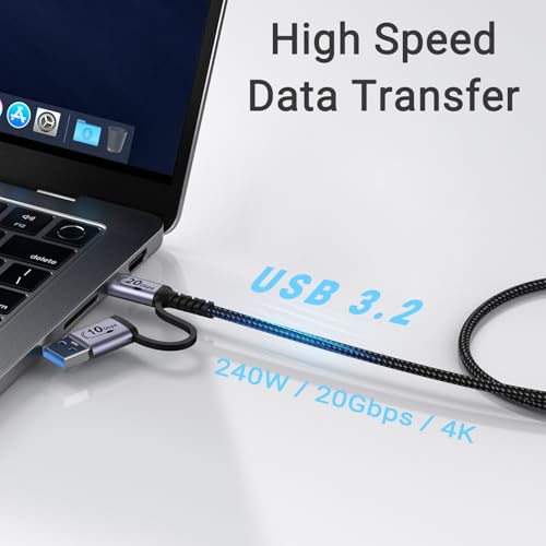 Premium USB A to C Android Auto Cable 3.3 ft [2 Pack] – Fast Charging USB C 3.1 & 20 Gbps Data Transfer for Seamless Connectivity with i Phone 16, Galaxy S23, Pixel 9 Pro – Enhanced Durability & Versatile Use for Car Play and Navigation