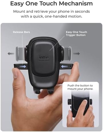 i Ottie Easy One Touch Signature CD Slot Car Phone Holder – Universal Smartphone Mount for i Phone, Google, Samsung, and More – Enhanced Stability, 360-Degree Viewing Angles, Quick One-Touch Access for Safe Driving