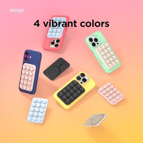 Elago Magnetic Suction Cup Phone Mount in Lovely Pink – Ultimate Hands-Free Solution for Tik Tok & Instagram Creators with Mag Safe Compatibility, Strong Silicone Grip, 360° Rotation for Effortless Content Creation and Live Streaming