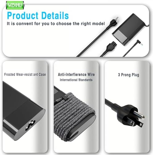 Efficient 65 W USB-C Laptop Charger for HP Spectre, Envy, Elitebook & Chromebook – Fast Charging Power Adapter with Universal Compatibility for Travel & Home Use – Optimized for Performance & Safety