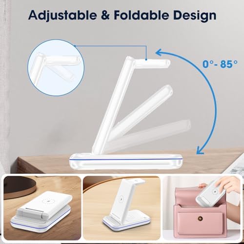 Fast Wireless Charging Station for Samsung Galaxy Devices – Multi-Device Charger for Galaxy S25 Ultra, S24, S23+, Z Flip 6/5, Fold 6/5, and Galaxy Watch 8/7/Pro/Active 2 – Sleek White Design for Effortless Organization and Speed – Perfect for Home and Office Use – Compatible with Galaxy Buds3/2 Pro for Ultimate Convenience