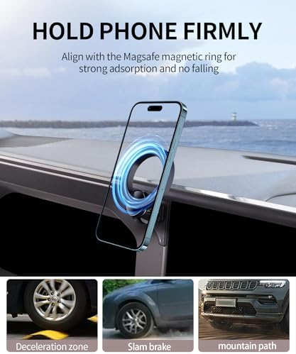 Custom Toyota Land Cruiser LC250 2024/2025 Phone Holder – 360° Rotatable Mag Safe-Compatible Cell Phone Mount for 8/12.3-Inch Screens – Secure Clip Design for Safe Driving and Optimal Navigation