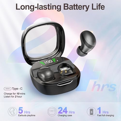 Ultra-Comfort Invisible Bluetooth Sleep Earbuds for Side Sleepers | Mini Wireless Headphones with Waterproof Design | Perfect for Clear Calls, Sports, and Ultimate Relaxation | Lightweight White Earphones for Work and On-the-Go Productivity