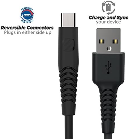 Scosche HDCA210 10-ft Heavy-Duty USB Type-C Charge & Sync Cable – Ultra-Durable, High-Speed Connectivity for Samsung Galaxy and More, Perfect for Home or Office Use