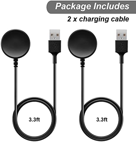 Replacement Fast Charging Cable for Samsung Galaxy Watch 3/4/5/6/7 – 2-Pack, 3.3 ft Cord for Enhanced Compatibility and Convenience in Smartwatch Charging Solutions