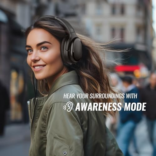Unleash Superior Sound with Advanced Hybrid Active Noise Cancelling Over-Ear Headphones – Experience Rich Deep Bass, Effortless Bluetooth 5.2 Connectivity, and Unmatched 30-Hour Playtime in Elegant True Black Finish for Uninterrupted Listening Bliss