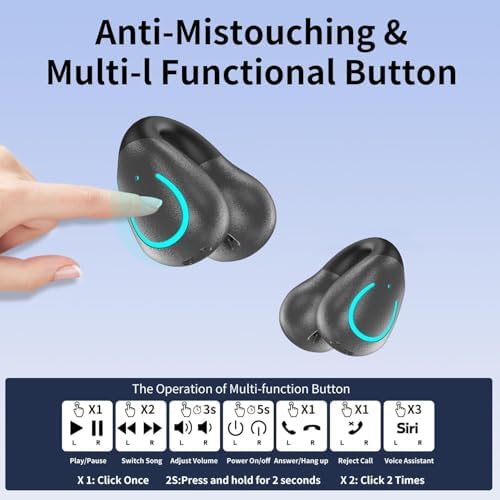 Open Ear Clip-On Bluetooth 5.3 Headphones – Advanced Bone Conduction Wireless Earbuds with IPX7 Waterproofing and Digital Display Charging Case – Ultra-Lightweight Fitness Earphones for Enhanced Outdoor Performance and Safety Awareness – Built-in Microphone for Clear Calls and Seamless Connectivity
