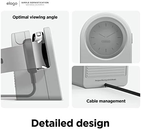 elago GWT3 Charging Dock for Samsung Galaxy Watch 8/8 Classic, 7/Ultra, 6/6 Classic, 5/5 Pro – Stylish Black Stand with Classic Clock Design for Enhanced Charging Efficiency and Desk Organization – No Cable Included – Perfect Smartwatch Accessory for Home and Office