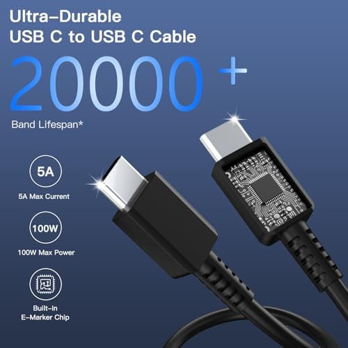 45 W Dual-Pack USB-C Fast Charger with 6 FT Cable – Universal Compatibility for Samsung Galaxy S25+/Ultra, i Phone 16/15 & More – Rapid Power Delivery with PPS Technology for Enhanced Device Efficiency