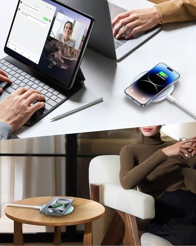 NANAMI Dual Pack Fast Wireless Charger – Qi Certified 10 W Charging Pad for i Phone 15/14/13/12/SE 2020/11 Pro & Samsung Galaxy S25/S24/S23/S22/S21/S20/Note 20 – Effortless Device Compatibility & Enhanced Speed for Air Pods Pro/3/2 – Sleek, Portable Design with Non-Slip Surface for Uninterrupted Charging