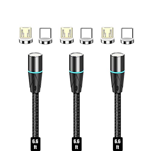 N. NETDOT Gen12 Magnetic Fast Charging Data Transfer Cable – 3 Pack (3.3 ft) for Micro-USB & USB-C Devices – Superior Speed & Ultimate Convenience for Android Users – Effortless Magnetic Connection for Seamless Charging & Data Syncing – Durable & Versatile Solution for Home, Office, and Travel