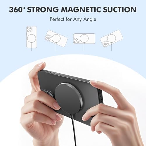 Tri-Pack Magnetic Qi Wireless Charger Pads: 15 W Fast Charging for i Phone 16/15/14/13/12 Series & Air Pods – Travel-Friendly, Multi-Device Charging Solution in Sleek Black – Superior Compatibility & Speed for Home and Office Use