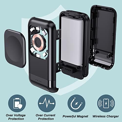Versatile 2-in-1 Portable Charger: 6000 m Ah High-Capacity Watch and Phone Charger for Galaxy Watch 7/Ultra/6/5 Pro/4/Active 2 & Samsung Galaxy S25 Ultra/S24 Ultra/Z Fold6/Z Flip6 – Fast Charging, Lightweight Design for On-the-Go Power Solutions