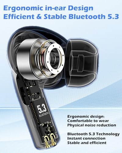 Premium True Wireless Earbuds with Advanced Noise Cancellation and Rich Deep Bass – Unmatched Audio Performance for i Phone & Android Users, Featuring Hands-Free Microphone and Intelligent Battery Monitoring for Ultimate On-the-Go Listening Experience
