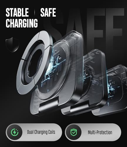 Ultimate 3-in-1 Foldable Wireless Charging Station for Samsung Devices – Magnetic Charger Stand for Galaxy S24, S23 Ultra, S22, S21, Galaxy Watch 6/5/5 Pro/4/3 & Galaxy Buds 2 Pro (Black) – Fast, Efficient Charging & Travel-Friendly Design