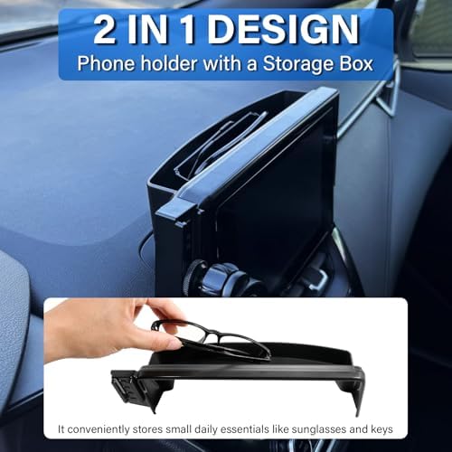 Custom-Fit 360-Degree Rotation Car Phone Holder for Toyota Corolla 2019-2025 & Corolla Cross 2022-2025 – Hands-Free Cell Phone Cradle with 8-Inch Screen Compatibility – Elevate Driving Safety and Convenience with Sturdy, Easy-Install Mount