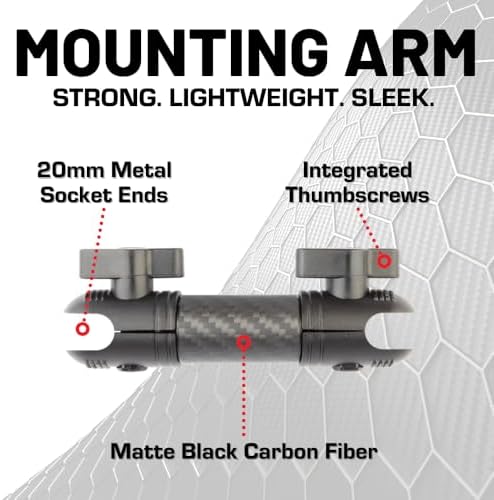Revolutionize Your Drive with the Bulletpoint Dash Mount – 4.7″ Adjustable Arm for i Phone & Android Smartphones, Built with Carbon Fiber & Kevlar for Ultimate Durability, Compatible with 20 mm Ball Mounts – Effortless Access to Navigation & Calls