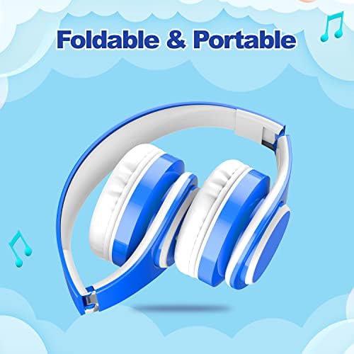 Safe & Stylish Kids Bluetooth Headphones – Foldable Over-Ear Design with Volume Limiting for Optimal Hearing Protection (85/110 d B), Wireless & Wired AUX Compatibility, Built-in Microphone for Hands-Free Calls, Perfect for School, Travel & Everyday Use, Durable Noise Isolation for All Devices