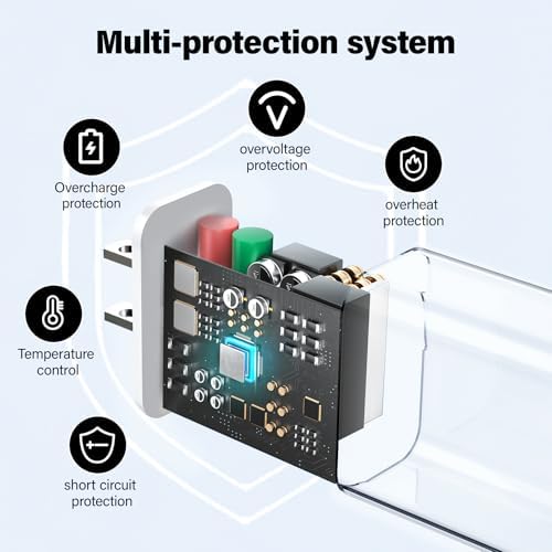 20 W Dual USB-C Fast Charger Block for i Phone 15/16 Series – Includes Two 10 FT USB-C Charging Cables, Perfect for Pro Max, Plus, Pro, i Pad Pro/Air – Compact, High-Speed Charging Solution (2 Pack, Black)