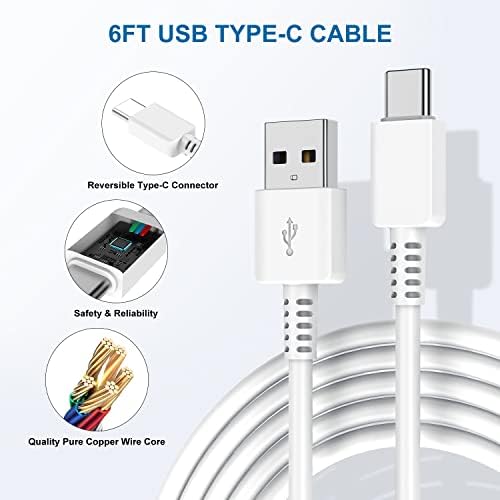 Ultra-Fast Type C Charger Duo: 2-Pack USB-C Wall Charger Blocks with 3 ft Charge Cables for Rapid Power Supply to Samsung Galaxy S8/S9/S10 Series, Note 8/9/10, Google Pixel 3 and More – Optimal Performance and Versatility for Android Devices