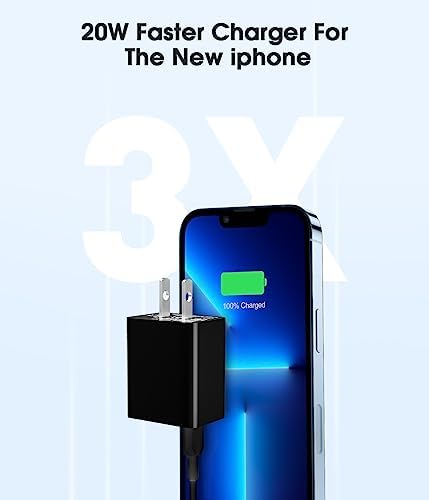 Dual-Port 20 W USB-C Wall Charger – 2 Pack Fast Charging Adapter for i Phone 15/14 & Apple Watch Series 8/7/SE – Compact Travel Power Plug with Smart Charging Technology for Enhanced Device Compatibility and Speed