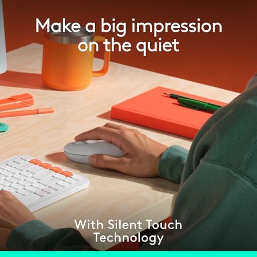 Logitech POP Wireless Mouse in Heartbreaker Rose – Customizable Emojis, Silent Click Technology, Precision Scrolling & Multi-Device Compatibility for Effortless Navigation and Personal Expression
